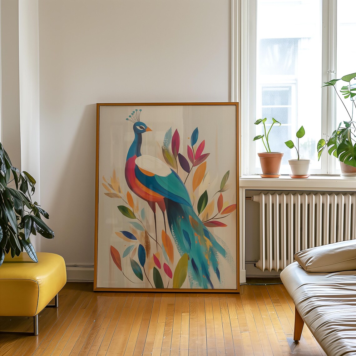 Peacock Wall Art, Elegant Botanical Nature Decor - Image 2
