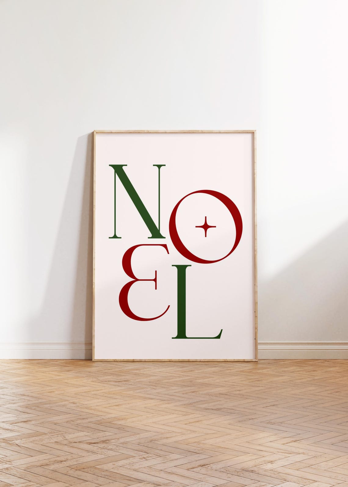 Noel Red Green Oversized Typography Minimalist Christmas Poster