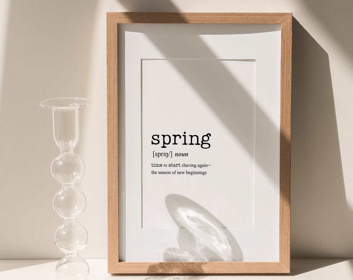 Spring Dictionary Definition Funny Quote Minimalist Wall Poster