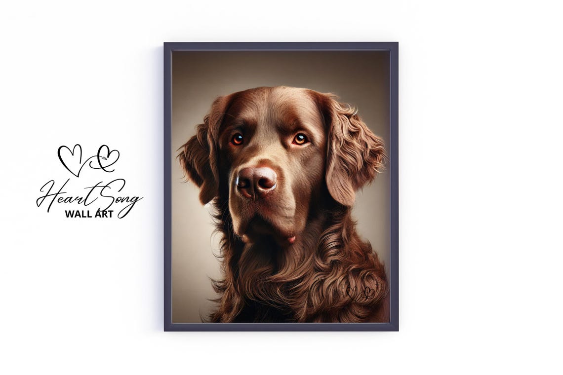 Chesapeake Bay Retriever Portrait Rustic Brown Dog Rustic Decor Poster