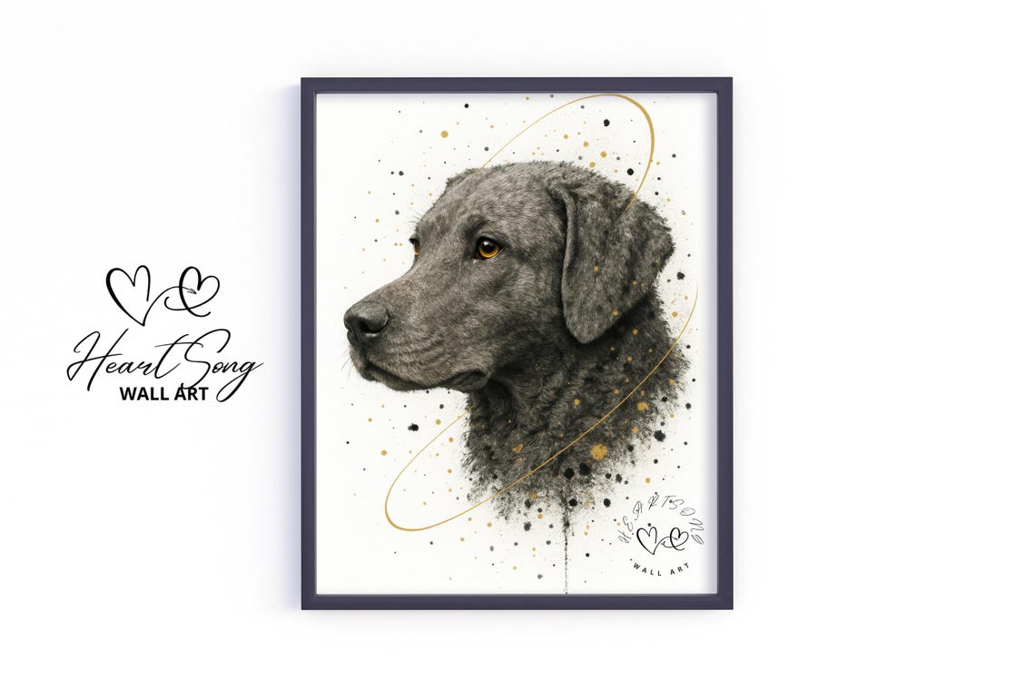 Chesapeake Bay Retriever Gray Splatter Painting Regal Dog Poster