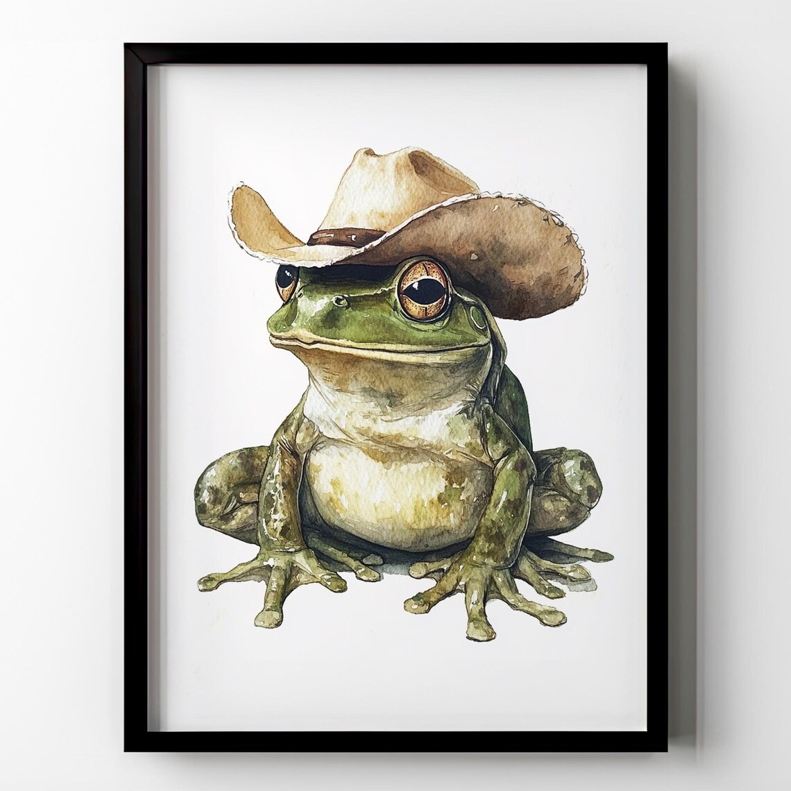 Frog Cowboy Hat Poster, Funny Nursery Kids Decor