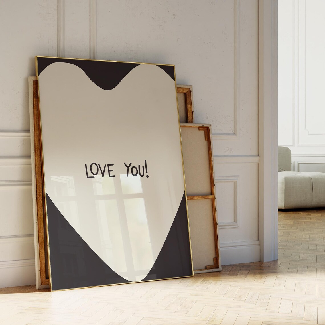 Love You Print, Retro Valentine Wall Decor