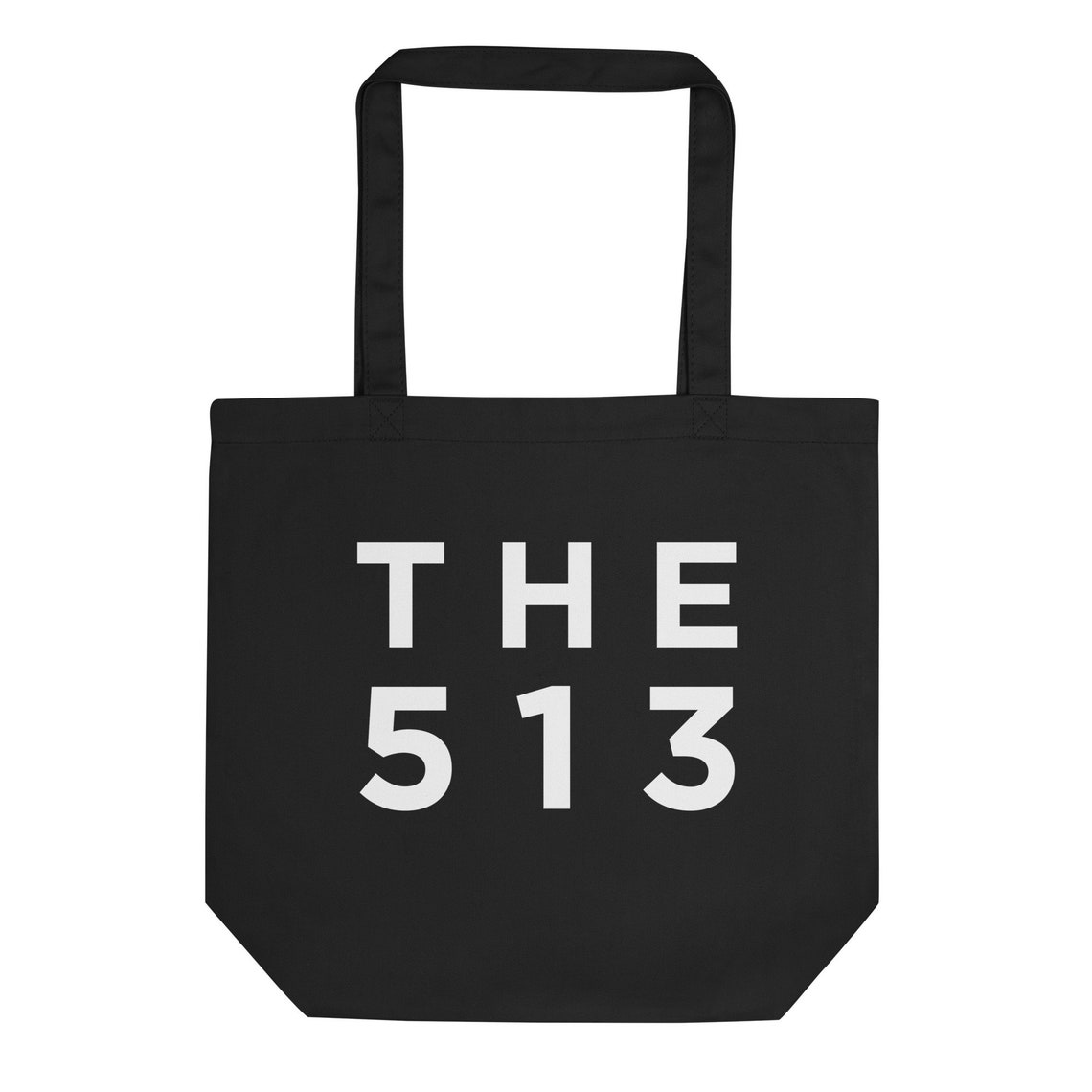 The 513 Cincinnati Area Code Typography Canvas Tote Bag Print - Image 2