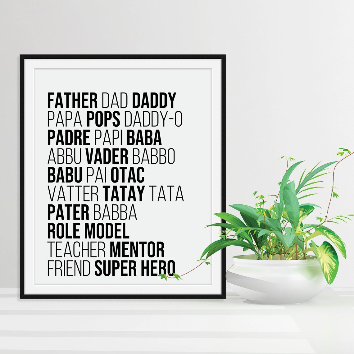 Father Dad Daddy Words of Love Fathers Day Gift Typography Poster - Image 5