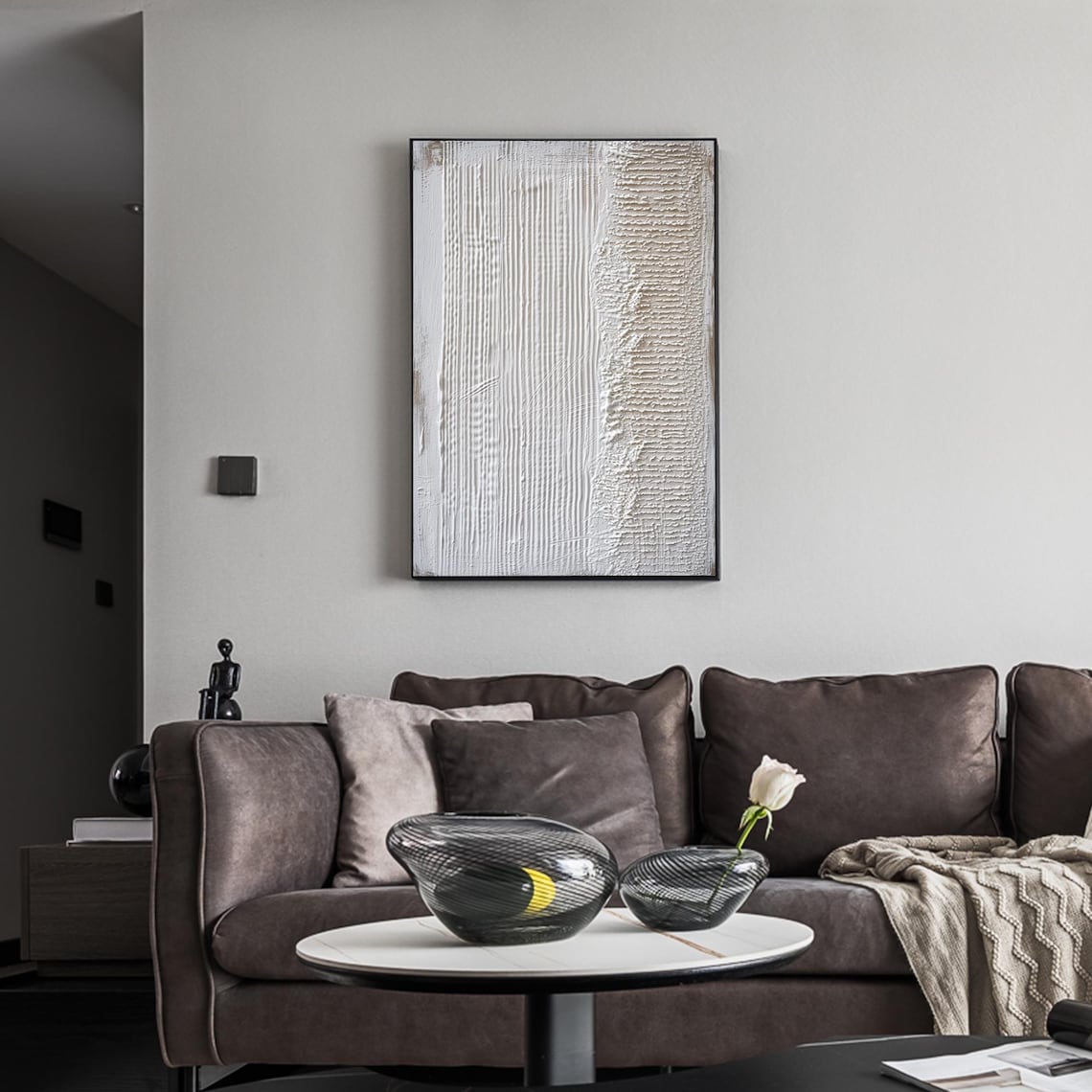 Minimalist Abstract Beige Boho Wall Art Print - Image 2