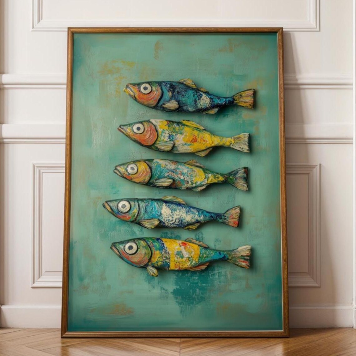 Vintage Sardines Tin Art Print, Seafood Kitchen Decor