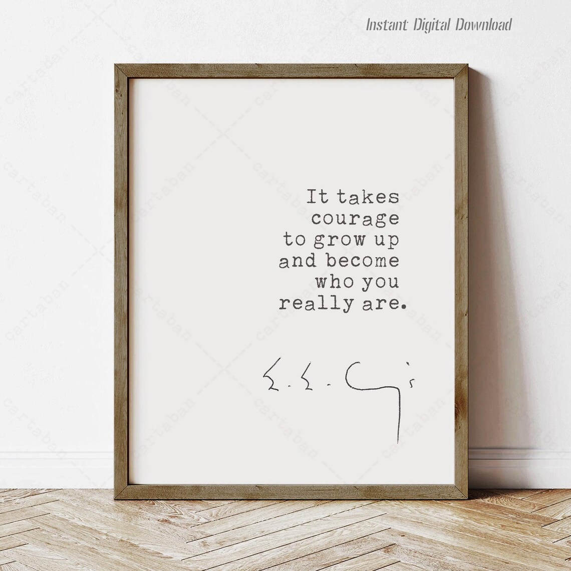 E.E. Cummings Courage Quote Art Print, Reading Nook