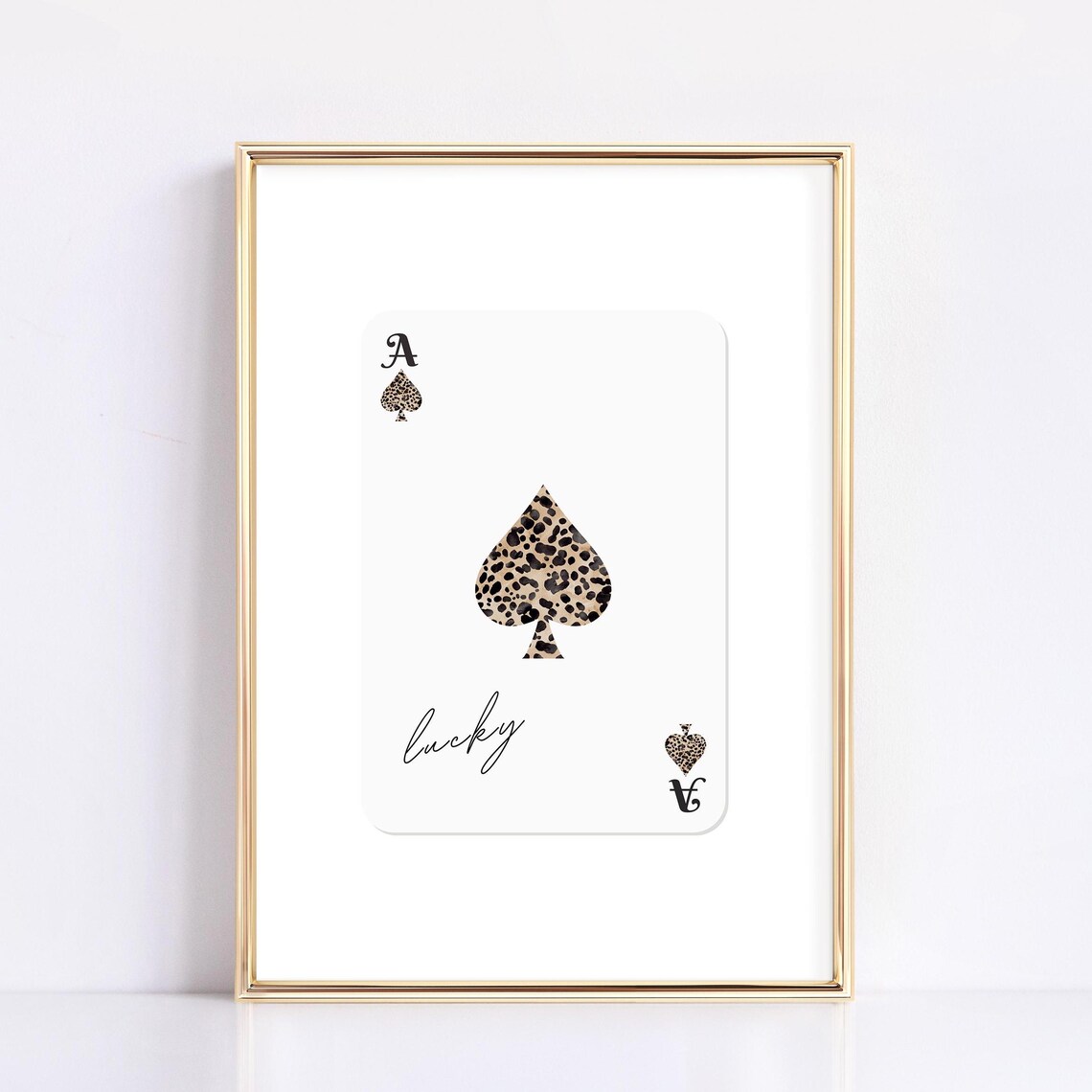 Lucky Ace Of Spades Leopard Playing Card Trendy Casino Preppy Wall Poster