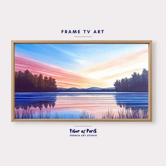 Frame Tv Art Of Minimalist Blue Sky Decor Moody Abstract Tv Artwork 169