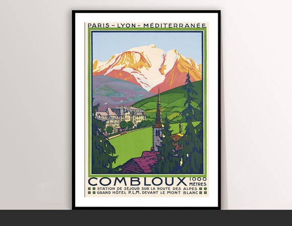 Combloux France Vintage Travel Poster Ski In Winter Sports Art Deco Print Buy 2 Get 1 Free