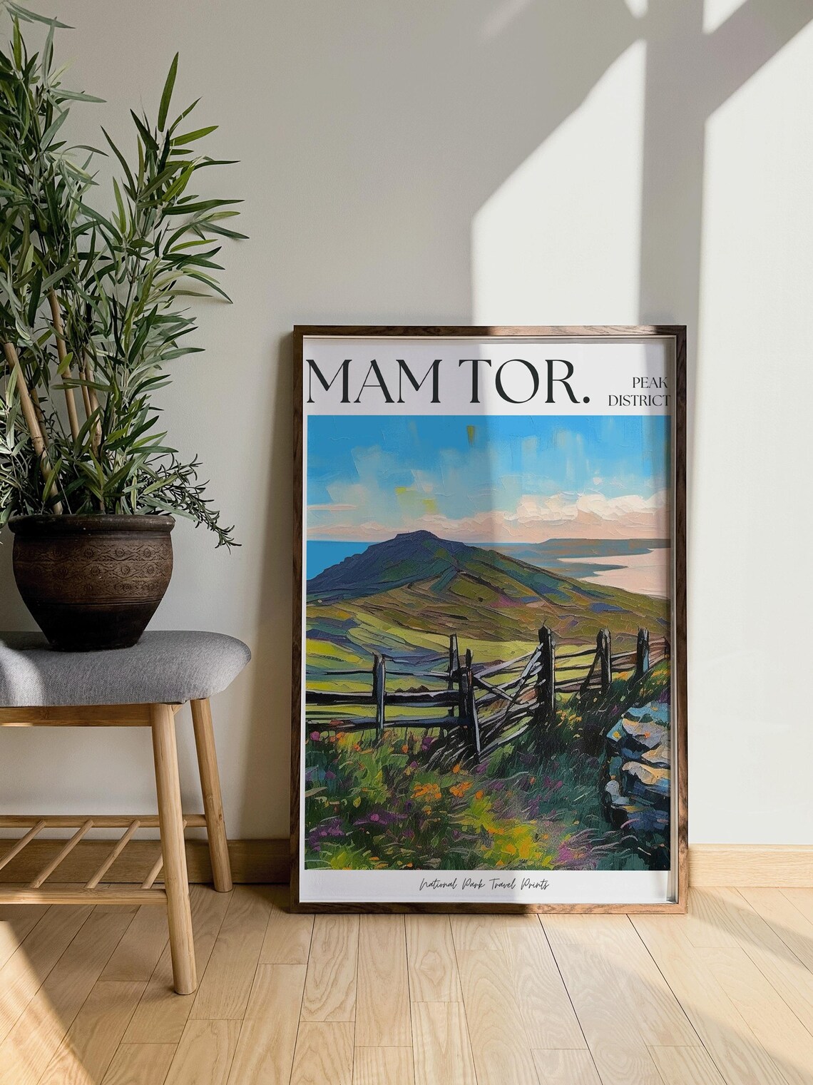 Mam Tor Peak District - Vintage Travel Poster - Image 2