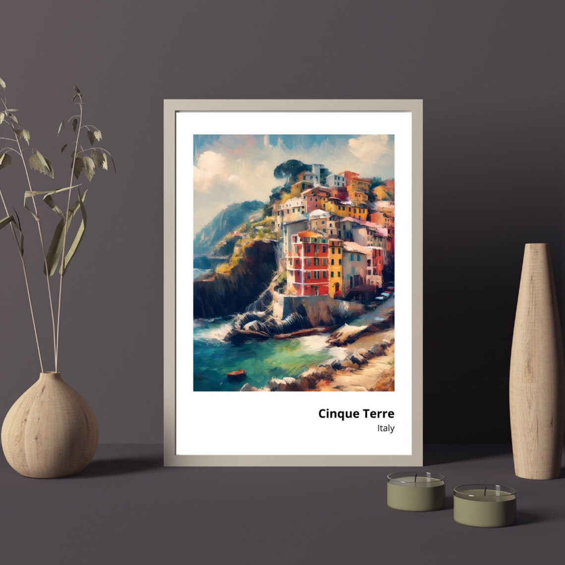 Cinque Terre Italy Colorful Cliffside Coastal Village View Poster - Image 2