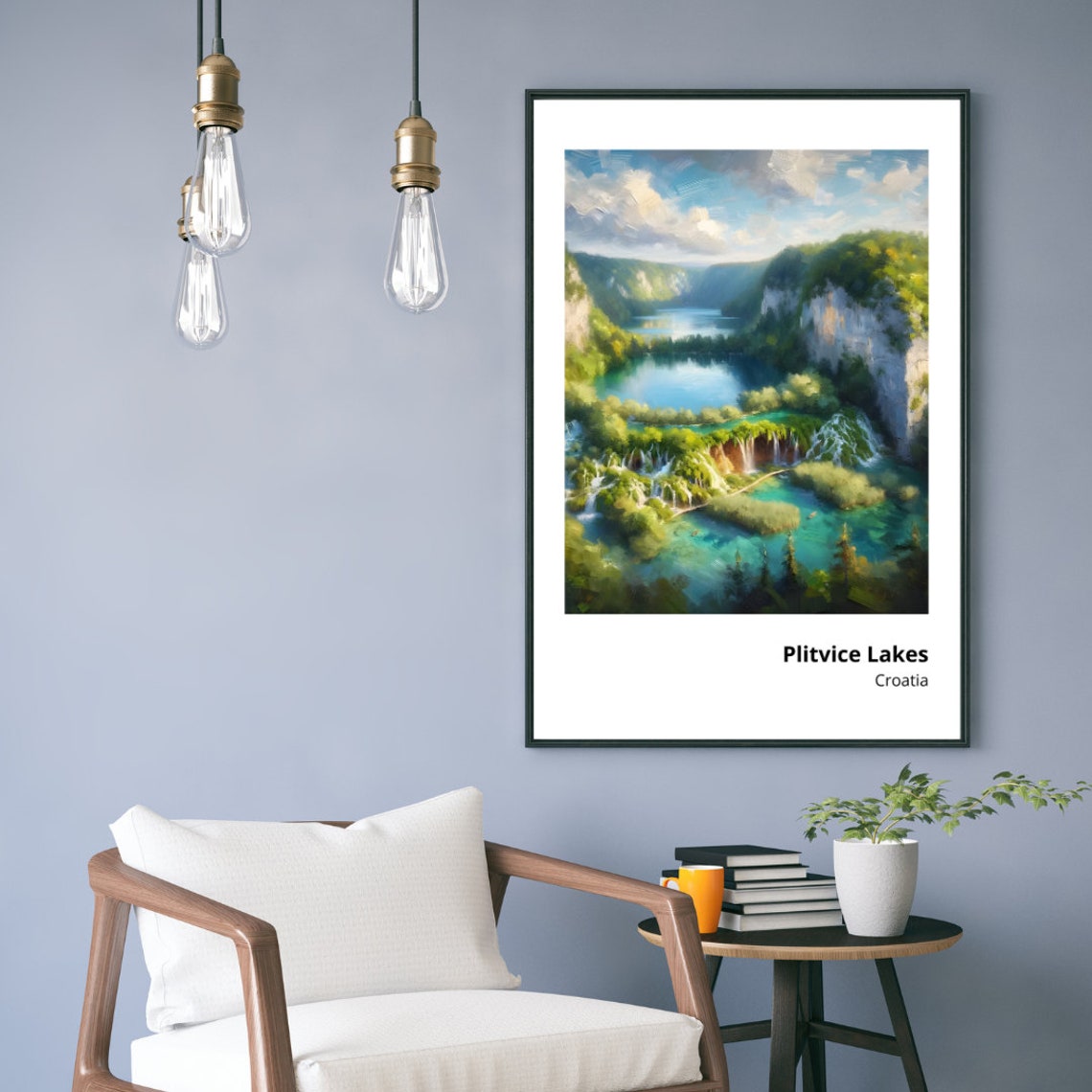 Plitvice Lakes Croatia Turquoise Waterfalls Lush Canyon Travel Poster - Image 4