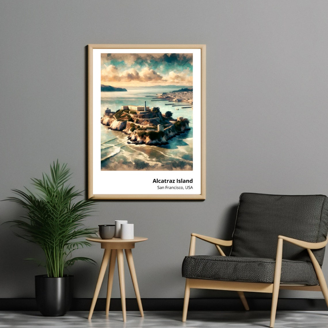 Alcatraz Island San Francisco Bay Aerial Historic View Poster - Image 5
