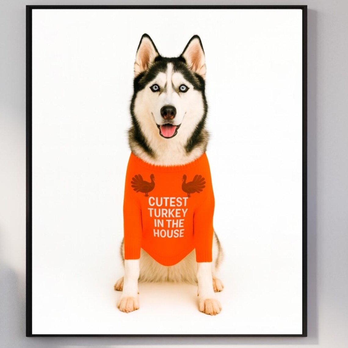 Husky Thanksgiving Poster, Fall Nursery Decor