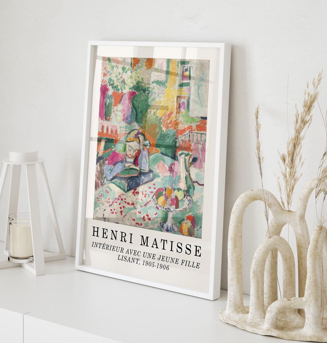 Henri Matisse Interior with a Young Girl Reading Fauvist Poster - Image 3