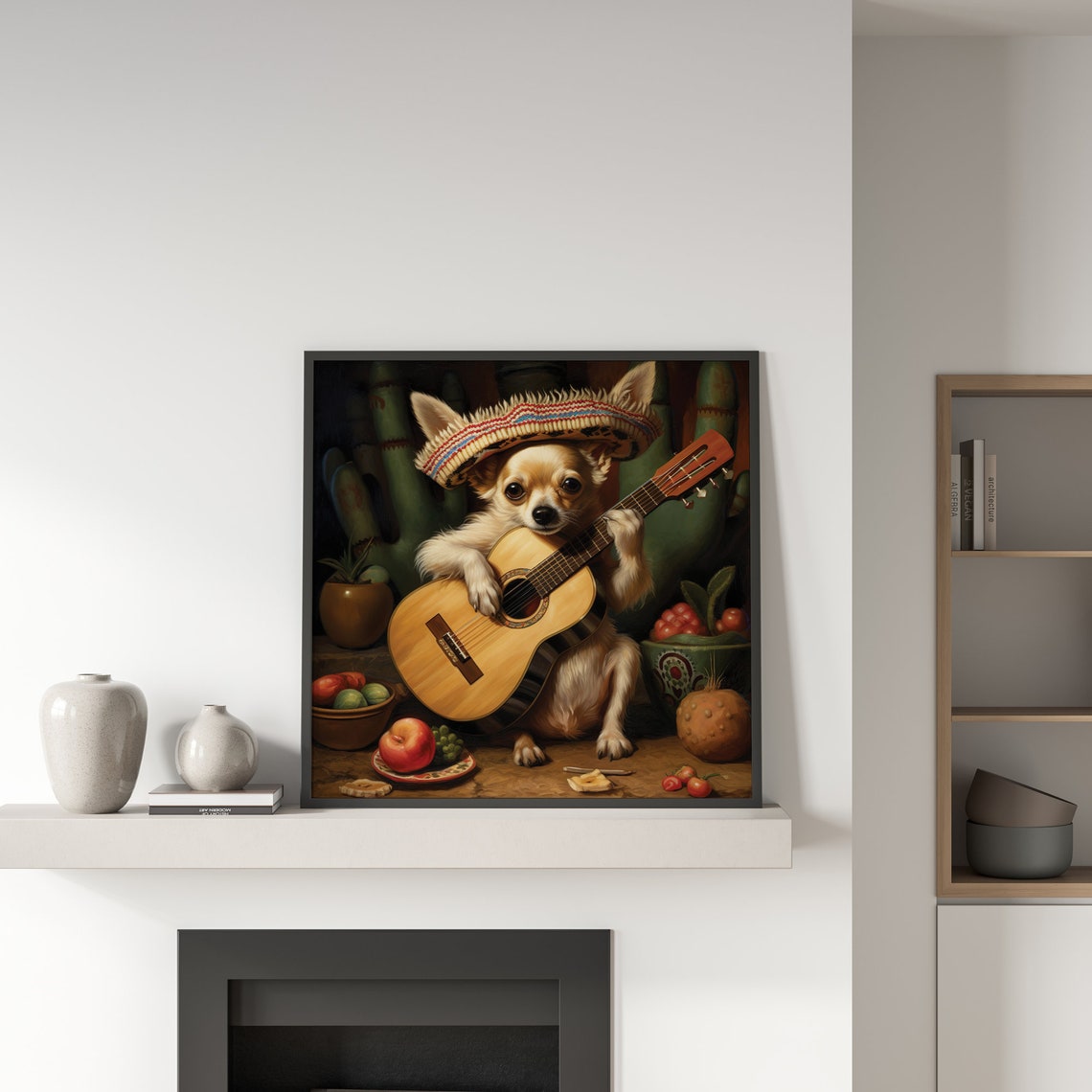 Chihuahua In Mariachi Outfit And Guitar Framed Poster Chihuahua Art Chihuahua Decor Sombrero Dog Art Musical Chihuahua Mexican Fiesta - Image 5