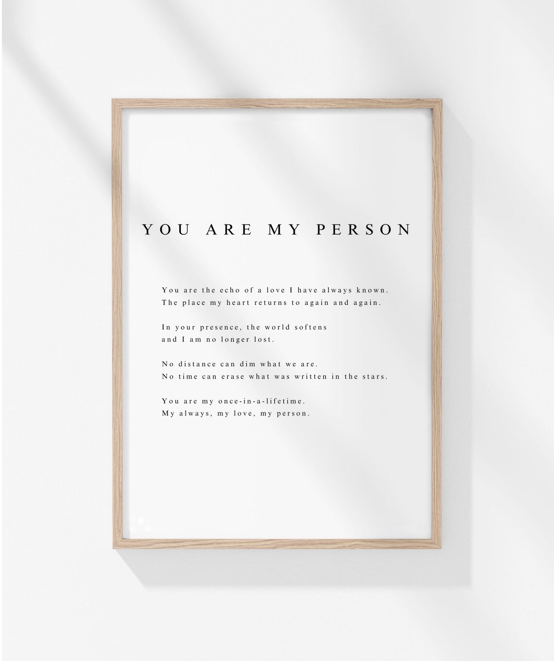 You Are My Person Once In A Lifetime True Love Poem Gift Poster - Image 2
