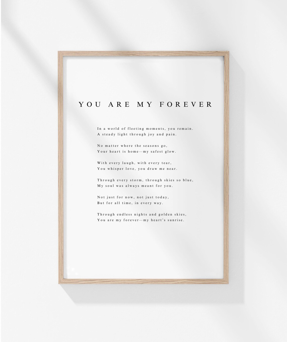 You Are My Forever Eternal Love Poem Anniversary Gift Poster - Image 2