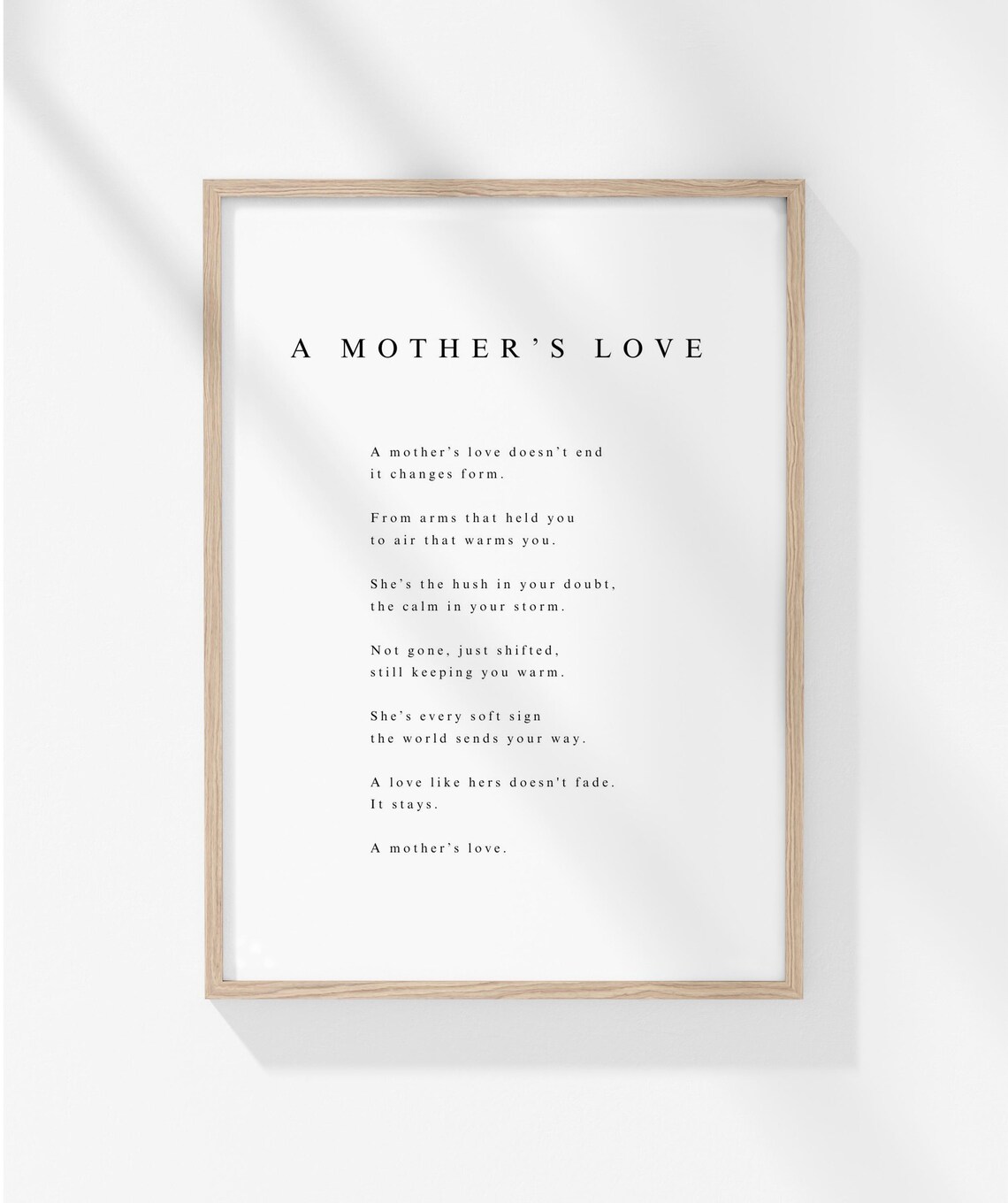 A Mother's Love Tender Motherhood Poem Tribute Keepsake Poster - Image 3