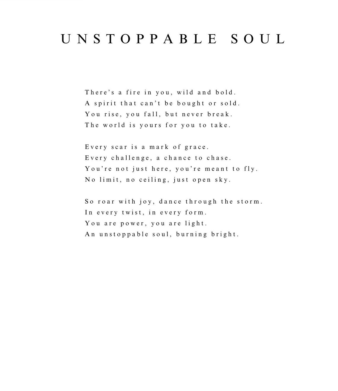Unstoppable Soul Inspirational Strength Poem Motivational Poster - Image 2