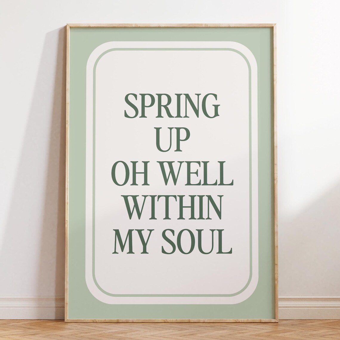 Spring Up O Well Within My Soul Beloved Hymn Sage Green Card Poster