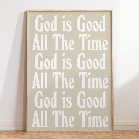 God Is Good Vintage Print Christian Wall Art Scripture Wall Art Gift Dorm Room Essentials Vintage Wall Art Housewarming Gift