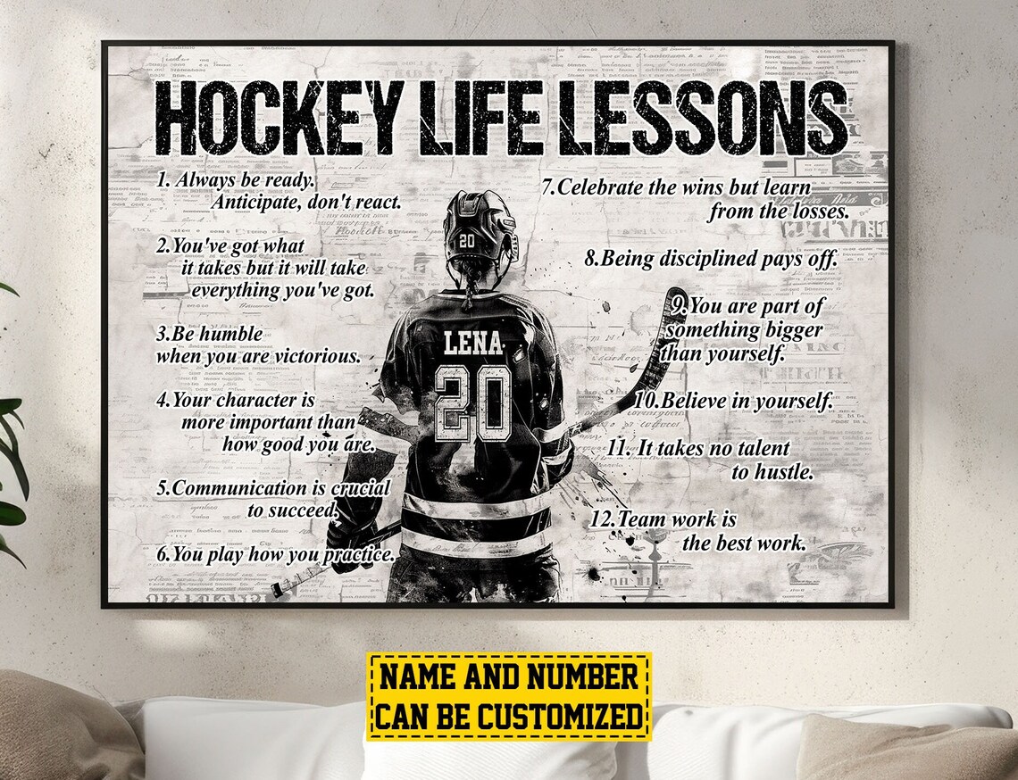 Hockey Life Lessons Personalized Girl Art Print - Image 5