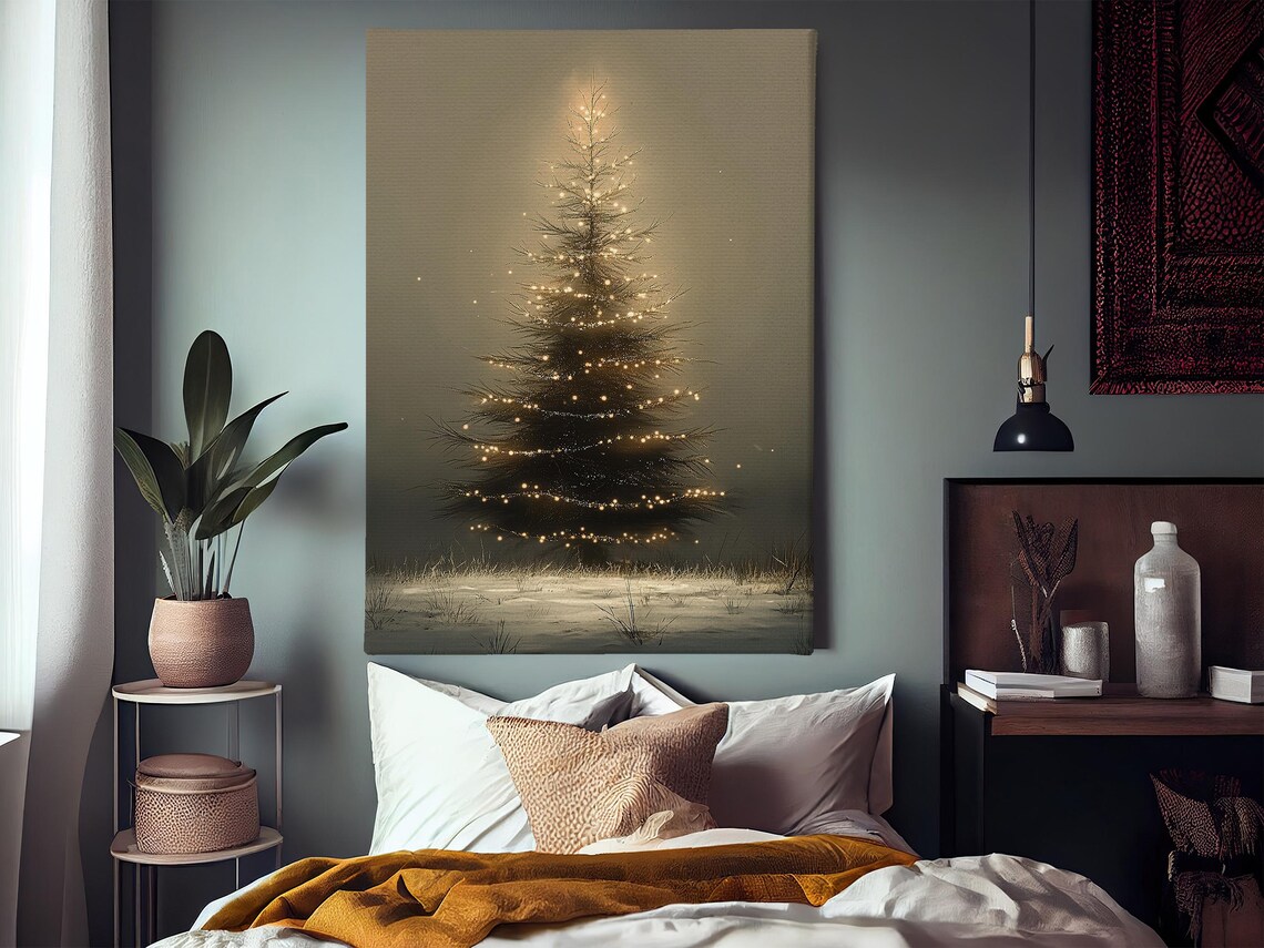 Vintage Cozy Christmas Tree Holiday Art Print - Image 3