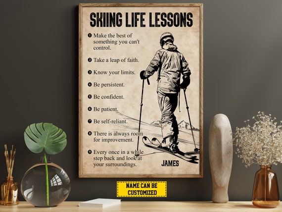 Skiing Life Lessons, Personalized Skiing Gift for Men