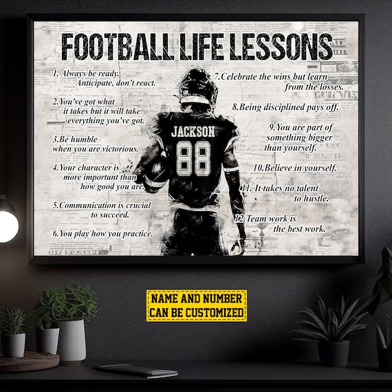Personalized Football Life Lessons Poster Print
