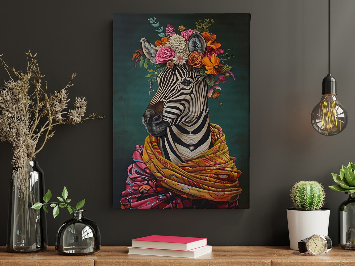 Vintage Maximalist Zebra Lady Poster Art Print - Image 5