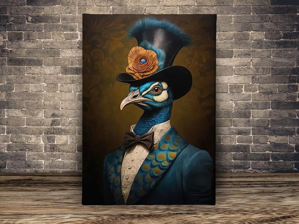 Vintage Renaissance Peacock Poster, Cottage Wall Art Print - Image 2