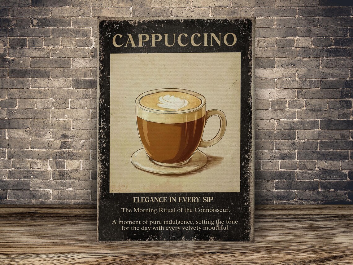 Vintage Cappuccino Art Print, Coffee Decor - Image 2