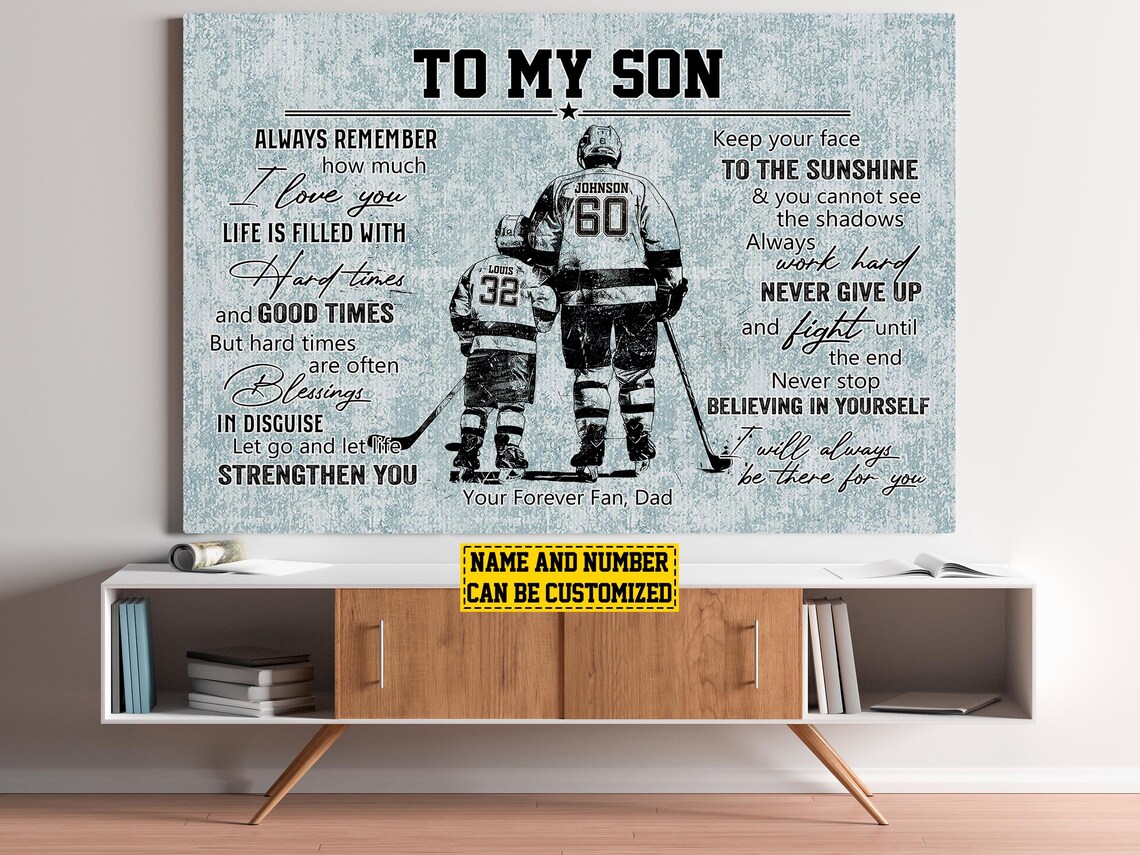 Hockey For My Son Personalized Team Sports Poster Print - Image 4