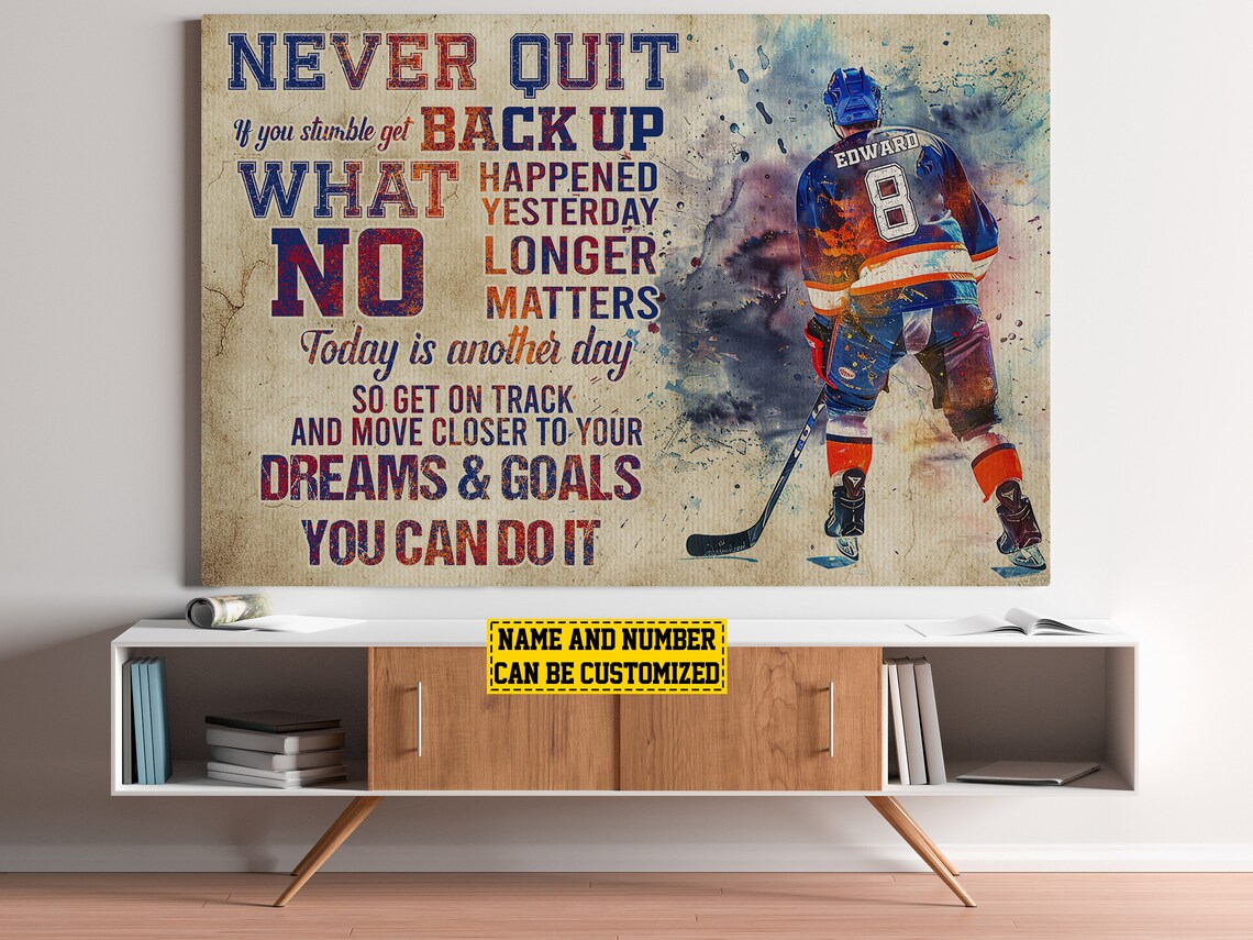 Vintage Hockey Life Lessons Personalized Art Print - Image 4