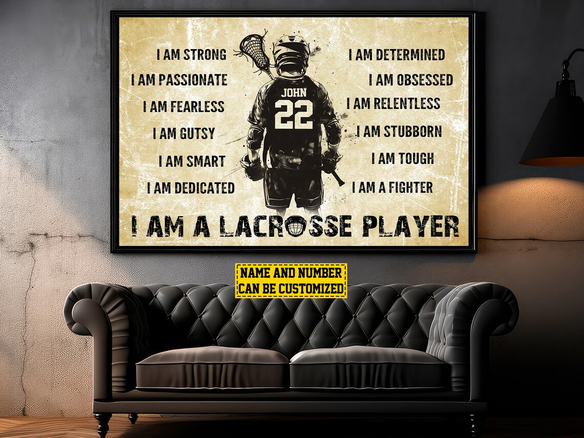Lacrosse Personalized Poster Print, Gift For Boy Man - Image 3