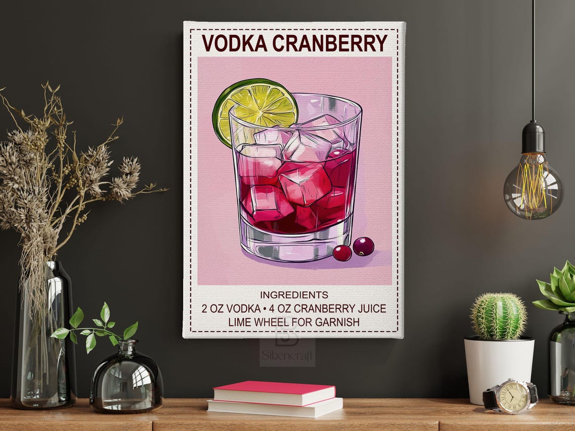 Vodka Cranberry Poster, Bar Wall Decor - Image 6