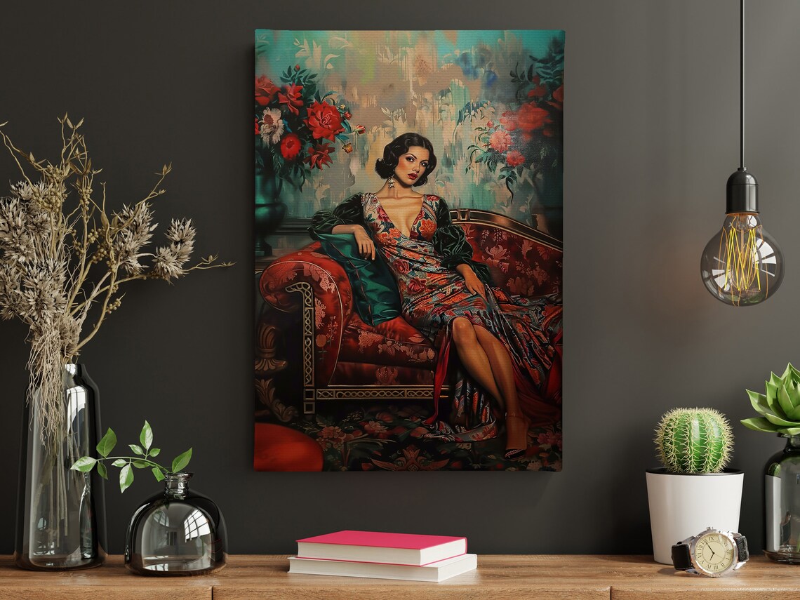 Cottage Woman on the Sofa Vintage Woman Poster - Image 4