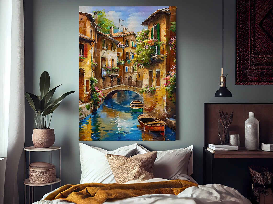 Vintage Venice River Art Print, Dreamy Landscape - Image 2