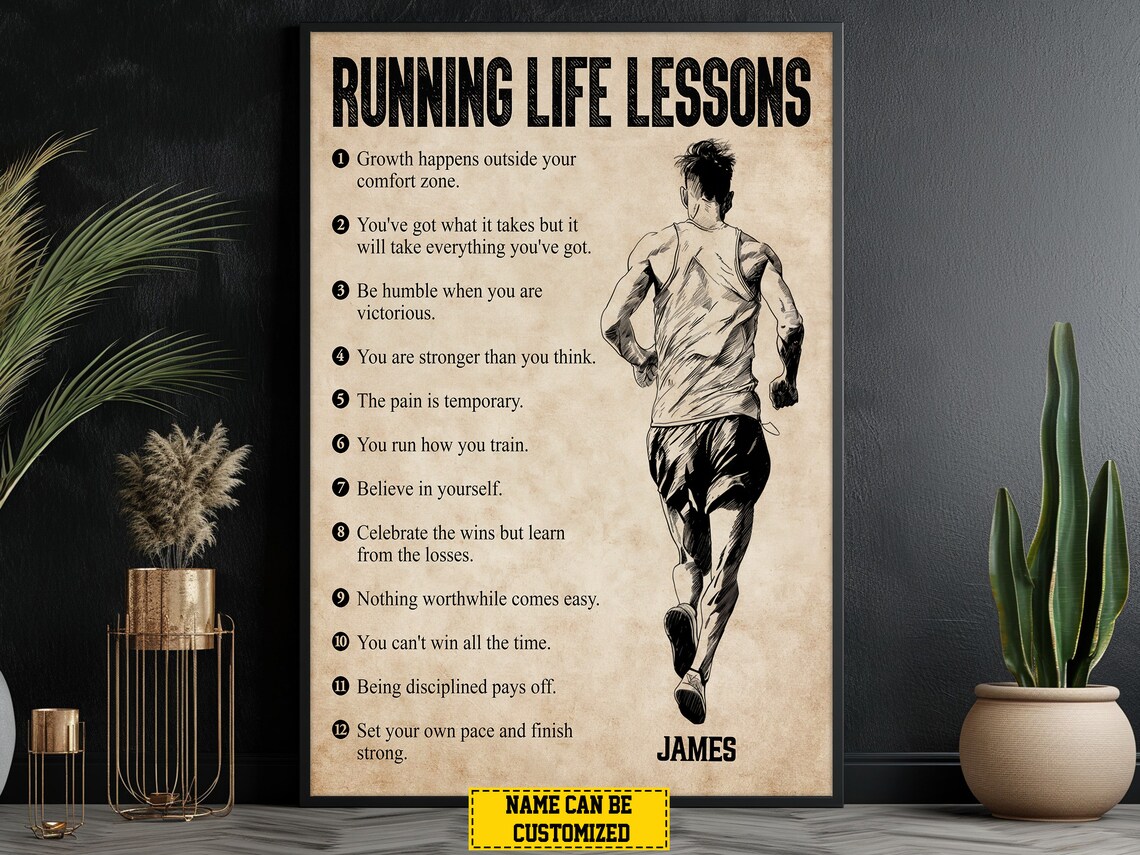 Running Life Lessons Personalized Poster Print