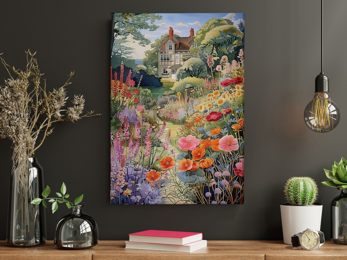 Vintage Cottage Wildflowers Garden Poster Print - Image 4