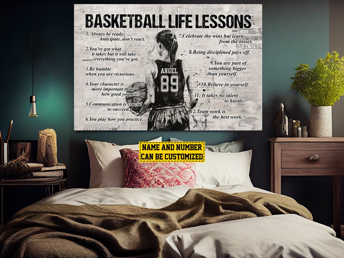 Personalized Basketball Life Lessons Art Print, Gift for Girl - Image 3