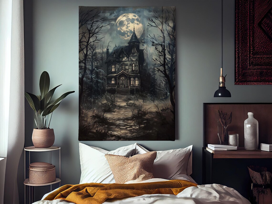 Dark Haunting House Spooky Castle Poster Print - Image 4
