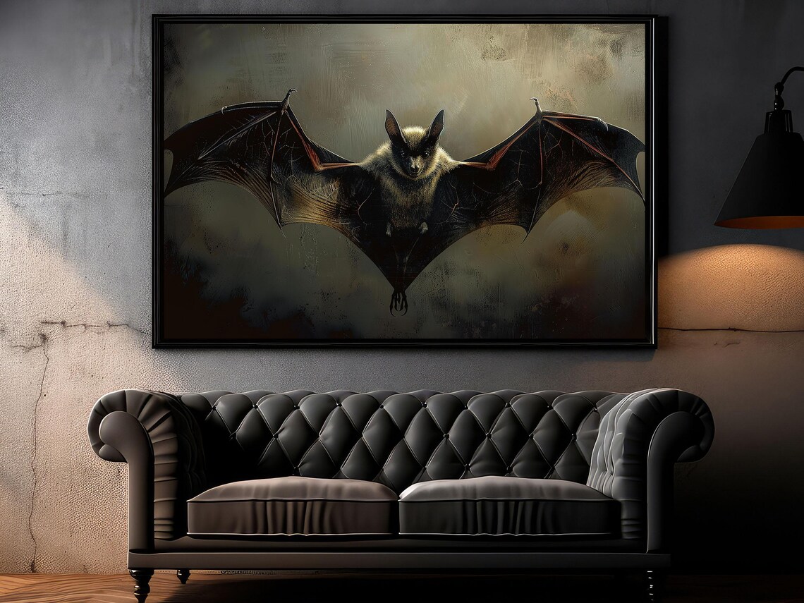 Dark Bat Print Halloween Poster - Image 6
