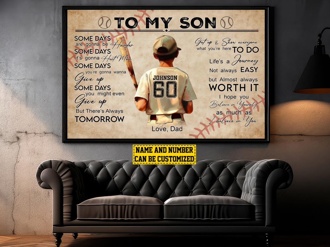 Baseball to My Son, Custom Gift for Son - Image 4