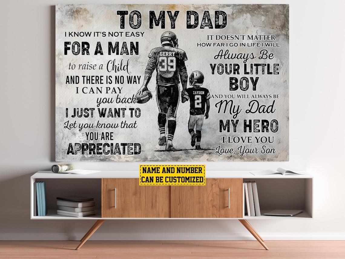 Football To My Dad Personalized Art Print - Image 5