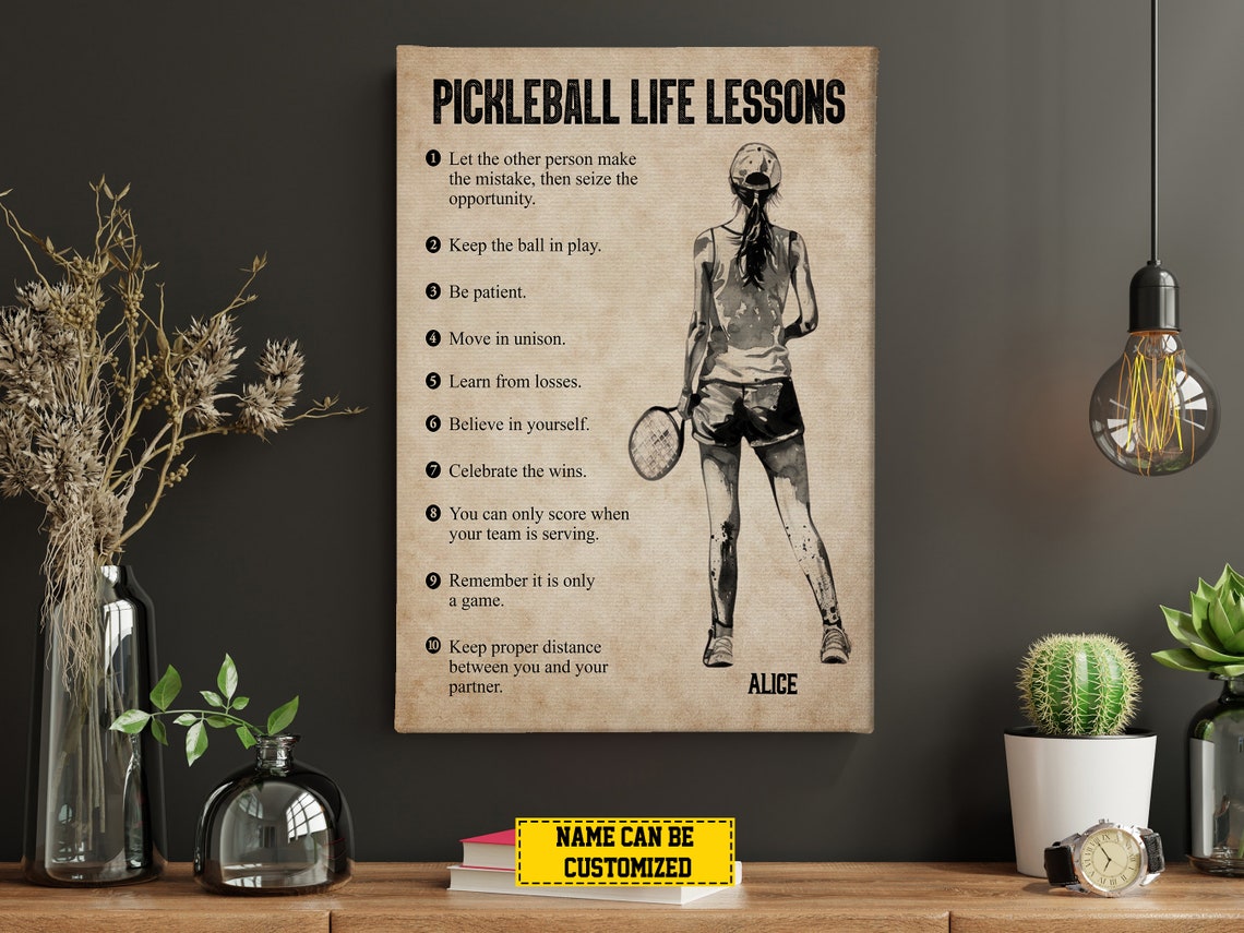 Pickleball Life Lessons Personalized Print Pickleball Poster Print Pickleball Gift For Girl Daughter - Image 4