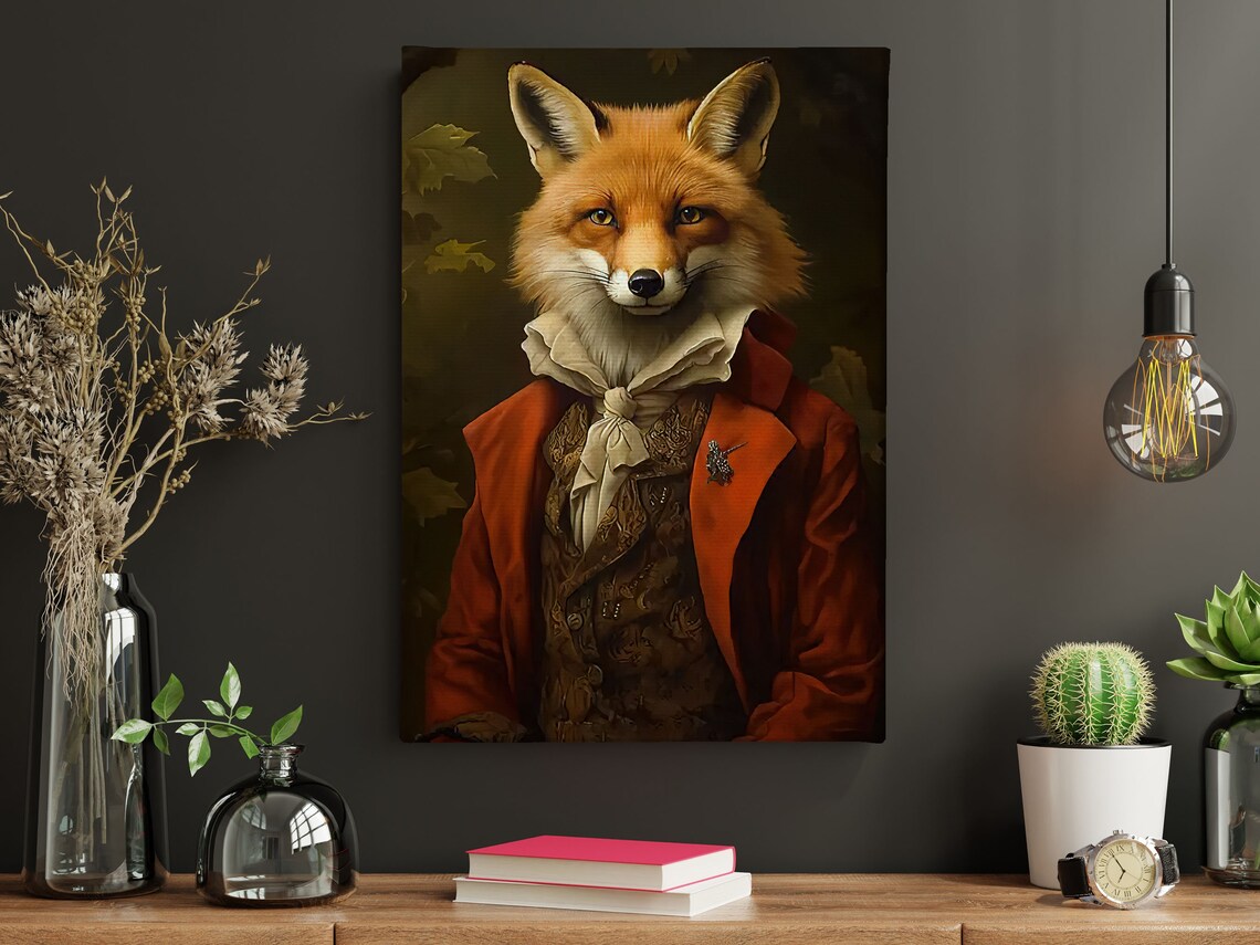 Cottage Renaissance Fox, Vintage Animal Poster Print - Image 4